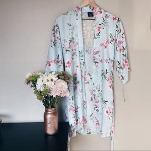 NWT APT 9 Floral Satin Robe